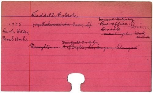 Career card for Robert Waddell