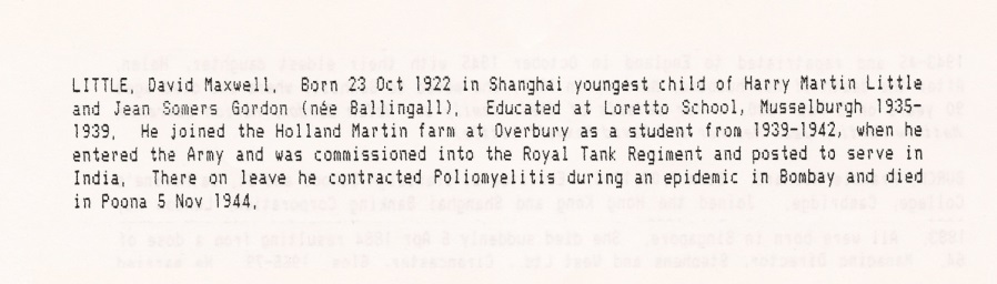 Who's Who entry for David Maxwell Little