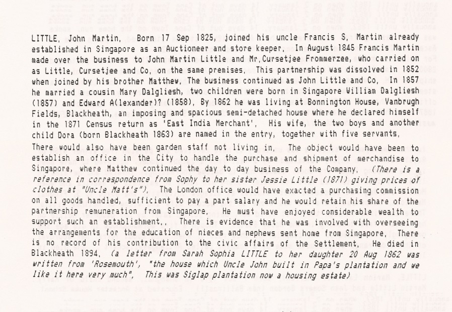 Who's Who entry for John Martin Little