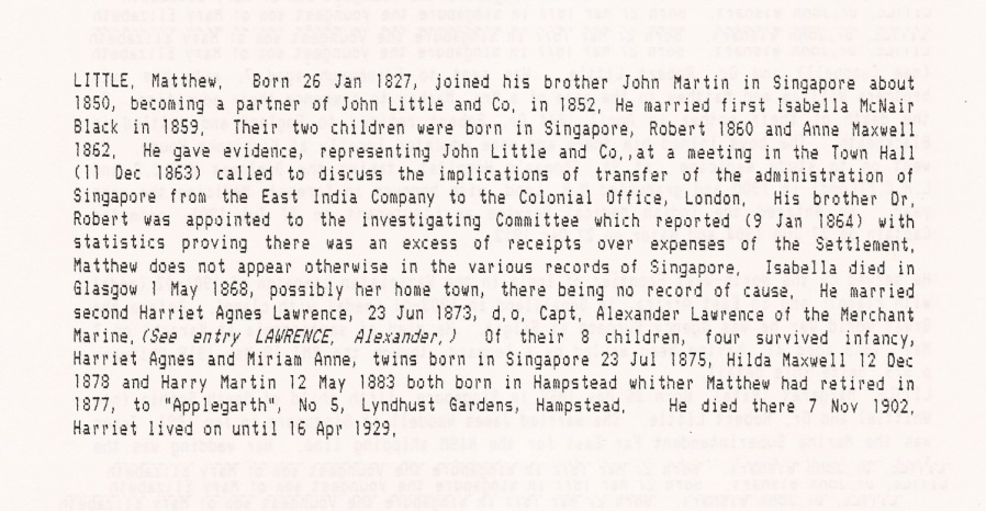 Who's Who entry for Matthew Little